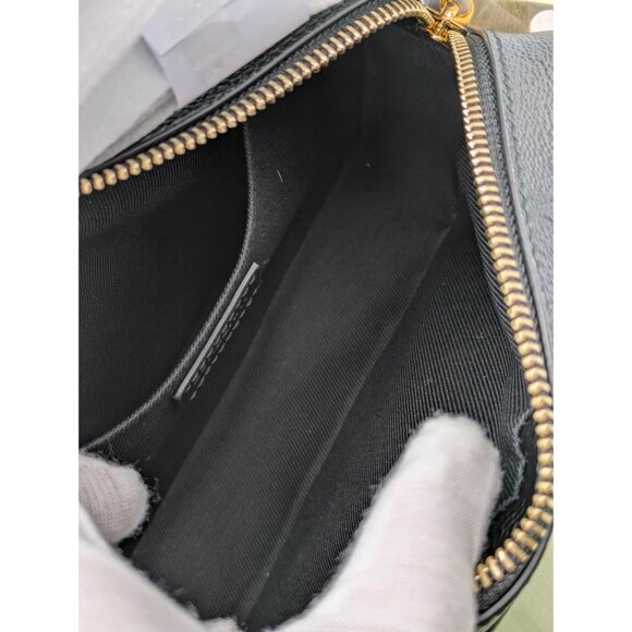 Burberry Small Camera Check Leather Canvas Crossbody Bag Black 8085080 - Picture 6 of 13